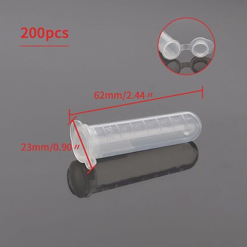 200Pcs 7ml Centrifuge Tubes, with Snap Cap, Transparent Plastic Microcentrifuge Lab Test Tubes Sample Storage Containers in Saudi Arabia