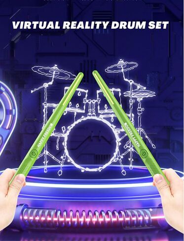 Electric Drum Set, Virtual Reality Drum Pad Set, Portable 3D Motion Sensing Electronic Drum Set Great Christmas Birthday Kids Adult (Blue) in Saudi Arabia