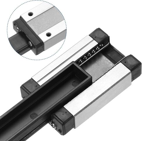 سكة توجيه خطية uxcell MGN12 330 مم مع كتلة عربة منزلقة MGN12H ودليل خطي صغير MGN12 بلاستيكي للطابعات ثلاثية الأبعاد DIY وآلة CNC، أسود in Kuwait