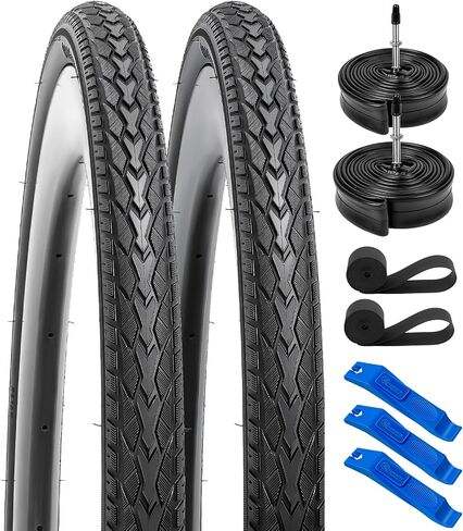 YUNSCM 2-PCS 700C Bike Tires 700 x 42C/44-622 60TPI 1.5mm Puncture Proof and 700C Heavy Duty Bike Tubes Presta Valve with 2 Rim Strips Compatible with 700x40-44C Bike Bicycle Tires and Tubes(YN-117 9) in Saudi Arabia