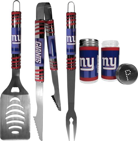 NFL Siskiyou Sports Fan Shop New York Giants 3 قطع مجموعة الشواء الخلفية ومجموعة شاكر الملح والفلفل مقاس واحد لون الفريق in Saudi Arabia