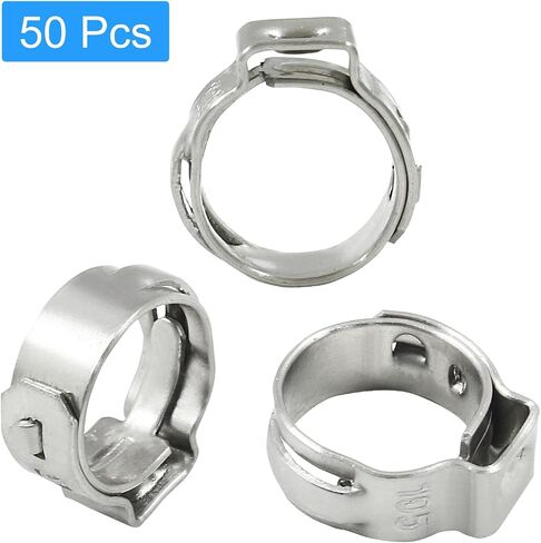 BokWin Hose Pipe Clamp Tools 50 Pcs Stainless Steel Single Ear Hose Clamps 17.8mm-21mm Worm Gear Hose Clamp for Pipe Tube Fuel Lines in Saudi Arabia