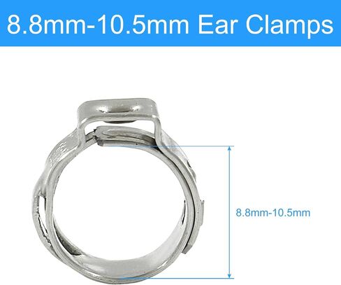 BokWin Hose Pipe Clamp Tools 50 Pcs Stainless Steel Single Ear Hose Clamps 17.8mm-21mm Worm Gear Hose Clamp for Pipe Tube Fuel Lines in Saudi Arabia