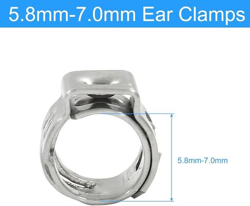 BokWin Hose Pipe Clamp Tools 50 Pcs Stainless Steel Single Ear Hose Clamps 17.8mm-21mm Worm Gear Hose Clamp for Pipe Tube Fuel Lines in Saudi Arabia