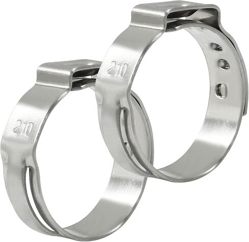 BokWin Hose Pipe Clamp Tools 50 Pcs Stainless Steel Single Ear Hose Clamps 17.8mm-21mm Worm Gear Hose Clamp for Pipe Tube Fuel Lines in Saudi Arabia
