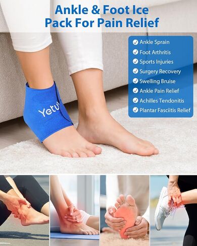 Ankle Ice Pack Wrap for Swelling Foot Pain Relief - Ankle Cold Pack Wrap Hot Cold Therapy Ankle Ice Wrap for Sprains, Achilles, Tendonitis in Saudi Arabia