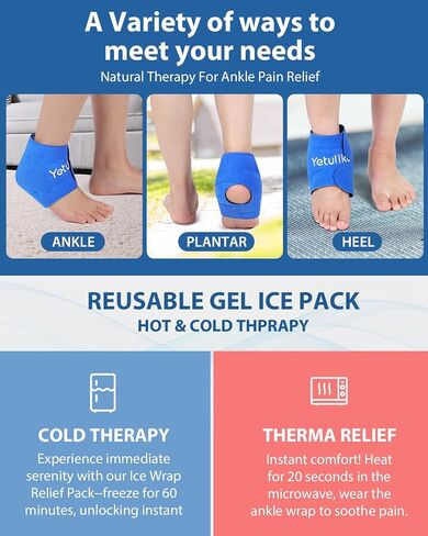 Ankle Ice Pack Wrap for Swelling Foot Pain Relief - Ankle Cold Pack Wrap Hot Cold Therapy Ankle Ice Wrap for Sprains, Achilles, Tendonitis in Saudi Arabia
