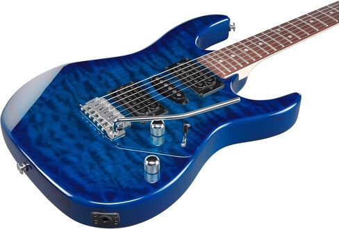 Ibanez GRX 6 String Solid-Body Electric Guitar, Left, Transparent Blue Burst, Full (GRX70QALTBB) in Saudi Arabia