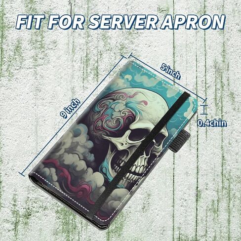 Server Books for Waitress 5 x 7.75 inch Black Server Book with Zipper Pocket and 5 Large Pockets 1 Pen Holder Cute Waitress Book Organizer Fit Server Apron - Dog Flower in Saudi Arabia