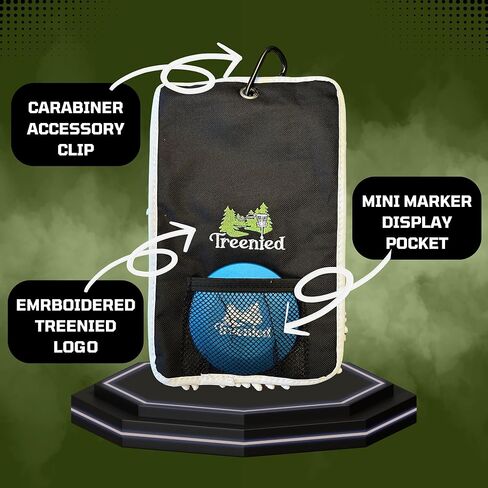 منظف ​​قرص الجولف | منشفة قرص الجولف مع أجهزة تنظيف من الألياف الدقيقة لتنظيف أقراص الجولف وملحقات قرص الجولف | شعار مطرز وقلم تحديد صغير من الألومنيوم الإضافي | مشبك حلقة تسلق in Kuwait