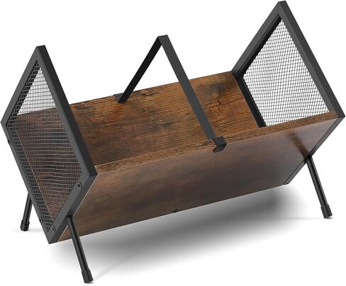 Vinyl Record Storage Holder, 80-100 LP Vinyl Record Storage Rack Display Quick Assembly Retro Style Organizer for Magazine Book Files Albums (Brown) in Saudi Arabia