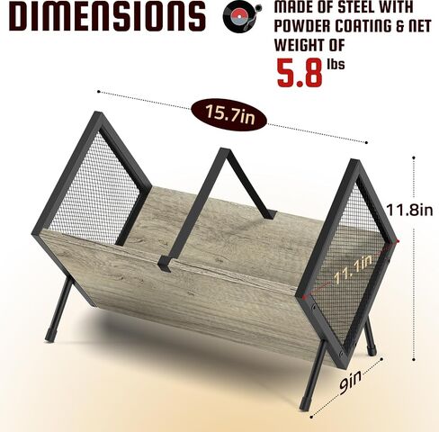 Vinyl Record Storage Holder, 80-100 LP Vinyl Record Storage Rack Display Quick Assembly Retro Style Organizer for Magazine Book Files Albums (Brown) in Saudi Arabia