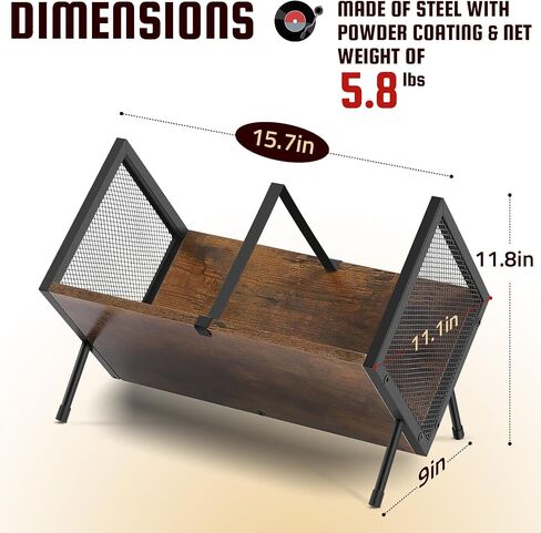 Vinyl Record Storage Holder, 80-100 LP Vinyl Record Storage Rack Display Quick Assembly Retro Style Organizer for Magazine Book Files Albums (Brown) in Saudi Arabia