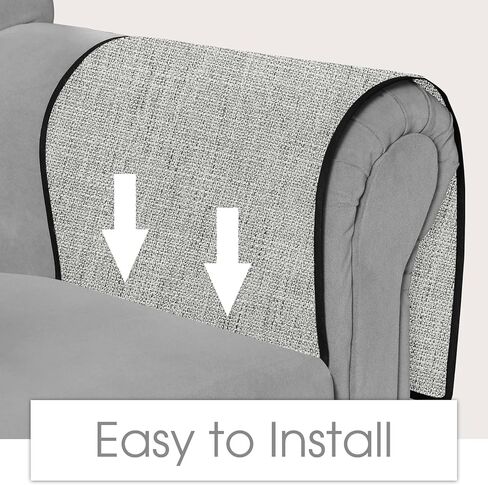 Joywell حامل جهاز التحكم عن بعد للأريكة ومسند الذراعين وحامل كرسي الذراع، وغطاء كرسي بذراعين سميك من الكتان للأريكة مع 6 جيوب للمجلة والكمبيوتر اللوحي والهاتف والآيباد، رمادي فاتح in Kuwait