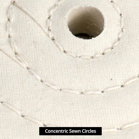 QWORK 6-Inch Buffing Wheel with 1/2 Inch Arbor Hole - 70 Ply Thick Cotton Polishing Pad for Bench Grinders - Fine Cotton Sewn Polishing Wheel for Polishing Wood, Metal, and Stone, 4 Pack in Saudi Arabia