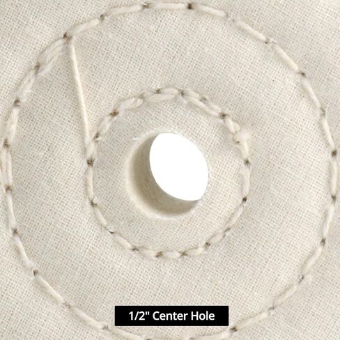 QWORK 6-Inch Buffing Wheel with 1/2 Inch Arbor Hole - 70 Ply Thick Cotton Polishing Pad for Bench Grinders - Fine Cotton Sewn Polishing Wheel for Polishing Wood, Metal, and Stone, 4 Pack in Saudi Arabia