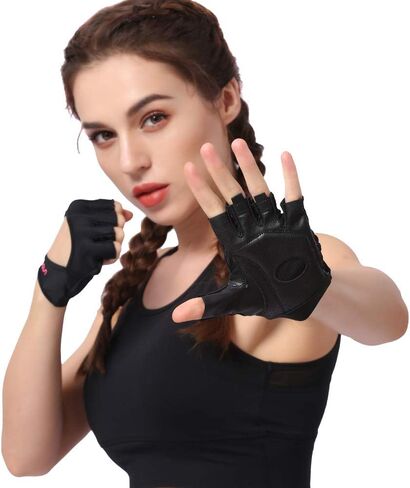 Anser 7150282 Woman Half Finger Girl Short Fingerless Gloves for Indoor Yoga Gym Fitness Body Building Training in Saudi Arabia
