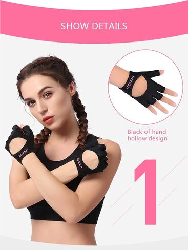 Anser 7150282 Woman Half Finger Girl Short Fingerless Gloves for Indoor Yoga Gym Fitness Body Building Training in Saudi Arabia