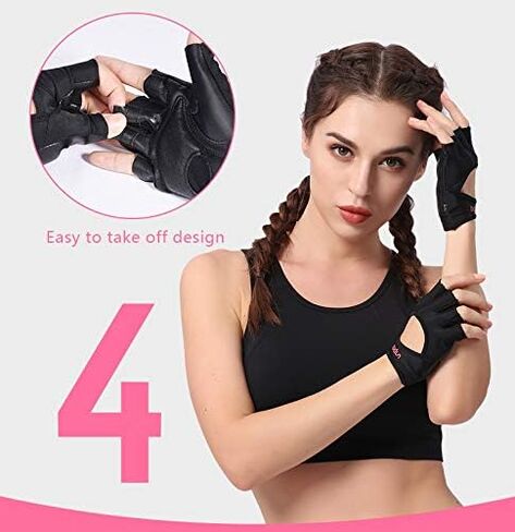 Anser 7150282 Woman Half Finger Girl Short Fingerless Gloves for Indoor Yoga Gym Fitness Body Building Training in Saudi Arabia
