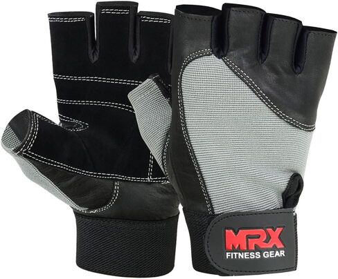 MRX Weight Lifting Gloves Gym Training Bodybuilding Fitness Powerlifting Workout Weightlifting Gloves Genuine Leather for Men & Women in Saudi Arabia