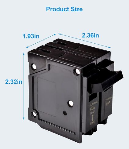 Q290 90-Amp Double Pole Type QP Circuit Breaker Plug-in Mount Standard MCB Thermal Magnetic Protection, 10KA 120/240V, Compatible with Siemens PL and ES Series Load Centers(2P 90A) in Saudi Arabia