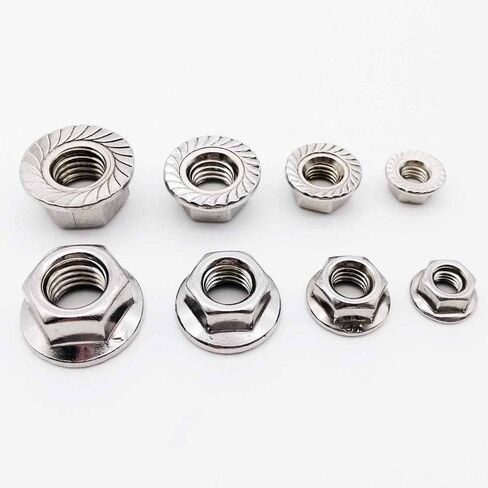 M6 x 1 Flange Nuts Pack of 25. Metric Size Stainless Steel Nuts 304 Hardware Nuts. Full thread Cutting nuts. Bright Finish Flange Nuts. Fastener Tool. in Saudi Arabia