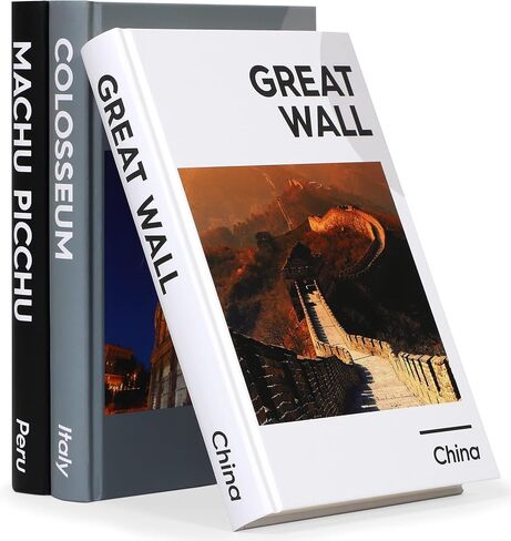 Houseables Decorative Books, Coffee Table Decor Books, Faux Books for Decoration, Set of 3, White | Black | Gray, Hardcover Fake Books, Console Table Decor, Tv Stand Decor, Stacked Books Decor in Saudi Arabia