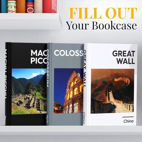 Houseables Decorative Books, Coffee Table Decor Books, Faux Books for Decoration, Set of 3, White | Black | Gray, Hardcover Fake Books, Console Table Decor, Tv Stand Decor, Stacked Books Decor in Saudi Arabia