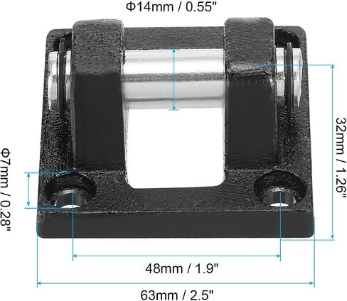 PATIKIL 63x63x32mm Air Cylinder Pneumatic Rod Pivot Clevis Mounting Bracket, Black in Saudi Arabia