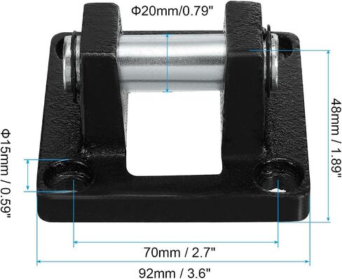 PATIKIL 63x63x32mm Air Cylinder Pneumatic Rod Pivot Clevis Mounting Bracket, Black in Saudi Arabia