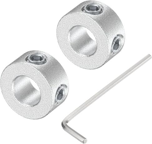 uxcell Set Screw Shaft Collar for 6mm Shaft, 2pcs Clamping Collars 12mm OD, 6mm Thickness, Aluminum Alloy Clamp-On Collar with M4 Set Screws and a Wrench in Saudi Arabia