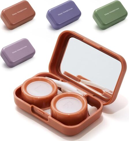 4PCS Contact Lens Case, Contact Lens Case Kit with Insert Mirror Lightweight, Compact, Portable Travel Contact Lens Box Set for Daily Outdoor in Kuwait
