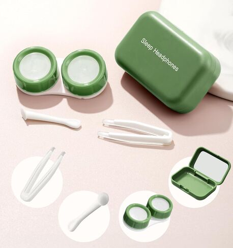 4PCS Contact Lens Case, Contact Lens Case Kit with Insert Mirror Lightweight, Compact, Portable Travel Contact Lens Box Set for Daily Outdoor in Kuwait