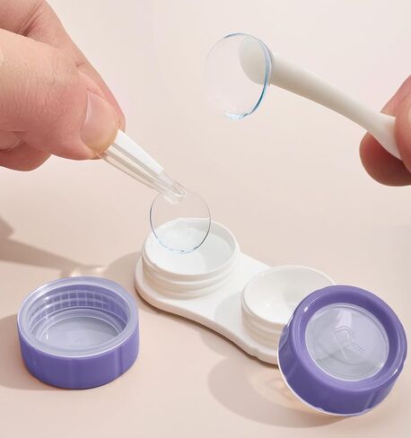 4PCS Contact Lens Case, Contact Lens Case Kit with Insert Mirror Lightweight, Compact, Portable Travel Contact Lens Box Set for Daily Outdoor in Kuwait