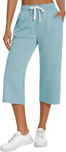 SPECIALMAGIC Women Capri Pants Air Layed Yoga Cotton Wide Leg Pants in Saudi Arabia