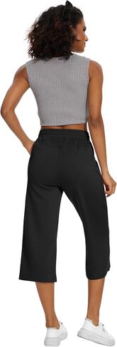 SPECIALMAGIC Women Capri Pants Air Layed Yoga Cotton Wide Leg Pants in Saudi Arabia