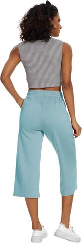 SPECIALMAGIC Women Capri Pants Air Layed Yoga Cotton Wide Leg Pants in Saudi Arabia