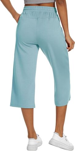 SPECIALMAGIC Women Capri Pants Air Layed Yoga Cotton Wide Leg Pants in Saudi Arabia