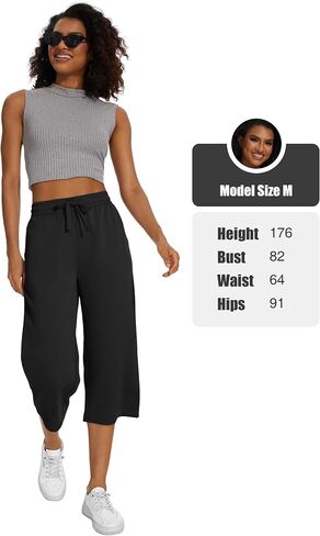 SPECIALMAGIC Women Capri Pants Air Layed Yoga Cotton Wide Leg Pants in Saudi Arabia