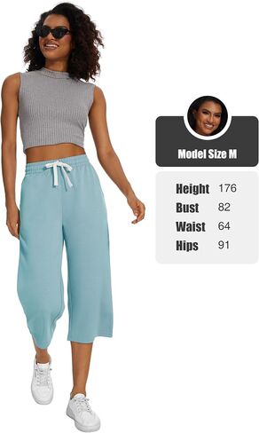 SPECIALMAGIC Women Capri Pants Air Layed Yoga Cotton Wide Leg Pants in Saudi Arabia