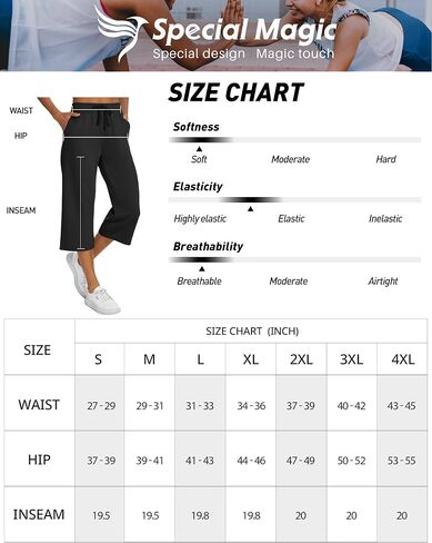 SPECIALMAGIC Women Capri Pants Air Layed Yoga Cotton Wide Leg Pants in Saudi Arabia