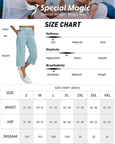 SPECIALMAGIC Women Capri Pants Air Layed Yoga Cotton Wide Leg Pants in Saudi Arabia
