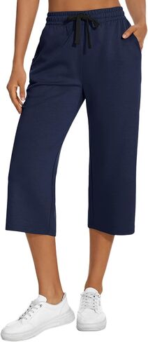 SPECIALMAGIC Women Capri Pants Air Layed Yoga Cotton Wide Leg Pants in Saudi Arabia