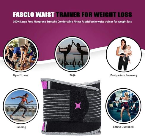 Finlin Women's Waist Trainer Slimmer Waist Trimmer Back Support Belt Weight Loss Exercise Fitness Enhance Sweating Effect in Saudi Arabia