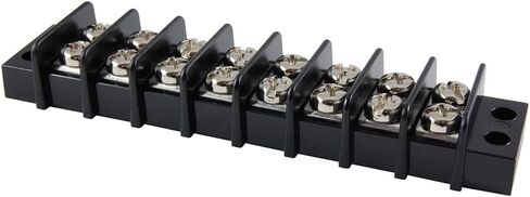 NTE Electronics 25-B500-08 Series 25-B500 شريط حاجز كتلة طرفية، حامل لوحة صف مزدوج، 20 أمبير، صف مزدوج، 8 أقطاب، مسافة 9.50 مم، 300 فولت، نطاق سلك 22-14 AWG in Saudi Arabia