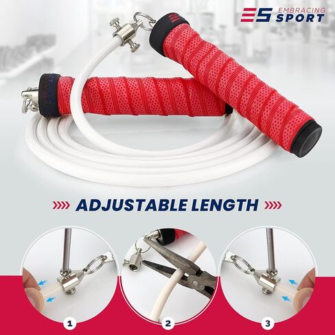 Weighted Jump Rope for Adult Fitness and Weight Loss, 1LB Adjustable Jump Rope, Handles with Removable Weights - Crossrope for Home Exercise, Gym Accessories for Boxing in Saudi Arabia