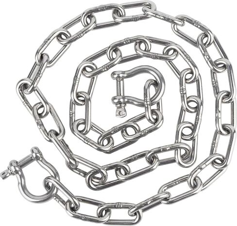 سلسلة مرساة القارب 1/4 بوصة × 5 أقدام، سلسلة من الرصاص من الفولاذ المقاوم للصدأ بدرجة 316 من الفولاذ المقاوم للصدأ لرسو القوارب الشراعية in Kuwait