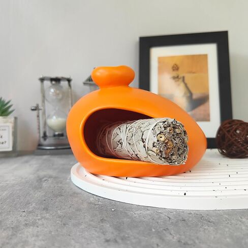 Modern Ceramic Palo Santo Holder, Meditation Yoga Incense Bowl, Contemporary Incense Burner, Chimney Incense Holder, Home Decor, Handcrafted Gift for Meditation and Aromatherapy Courses in Saudi Arabia