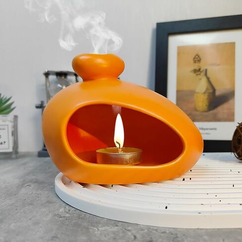 Modern Ceramic Palo Santo Holder, Meditation Yoga Incense Bowl, Contemporary Incense Burner, Chimney Incense Holder, Home Decor, Handcrafted Gift for Meditation and Aromatherapy Courses in Saudi Arabia