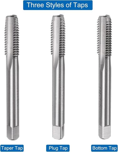 uxcell 3pcs Metric Hand Tap Set, M8 x 1.25 Taper/Plug/Bottom Thread Screw Taps, High Speed Steel Hand Threading Tapping Tool Kit in Saudi Arabia